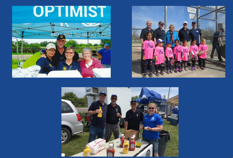 A poster with the Optimist International Logo and the words: Look Around - Optimist members are in the middle of the action.